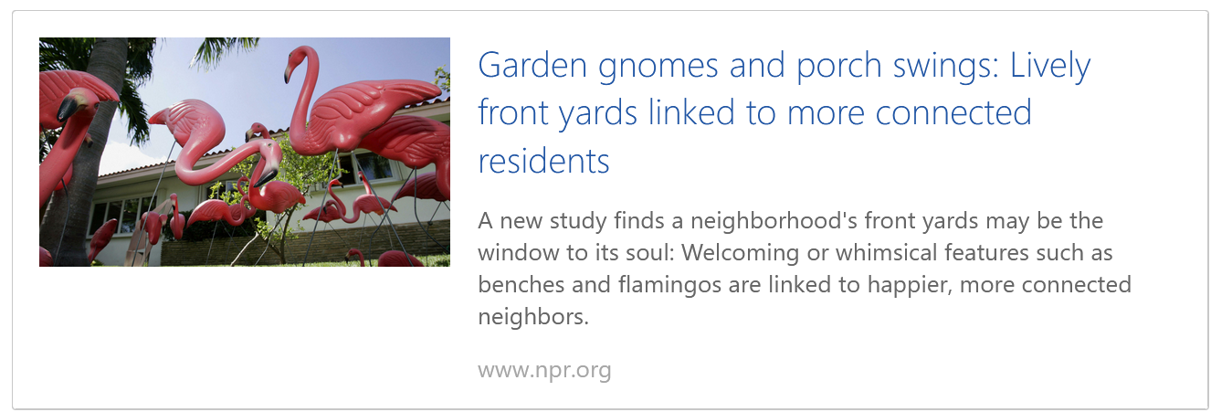 Lively front yards lined to more connected residents